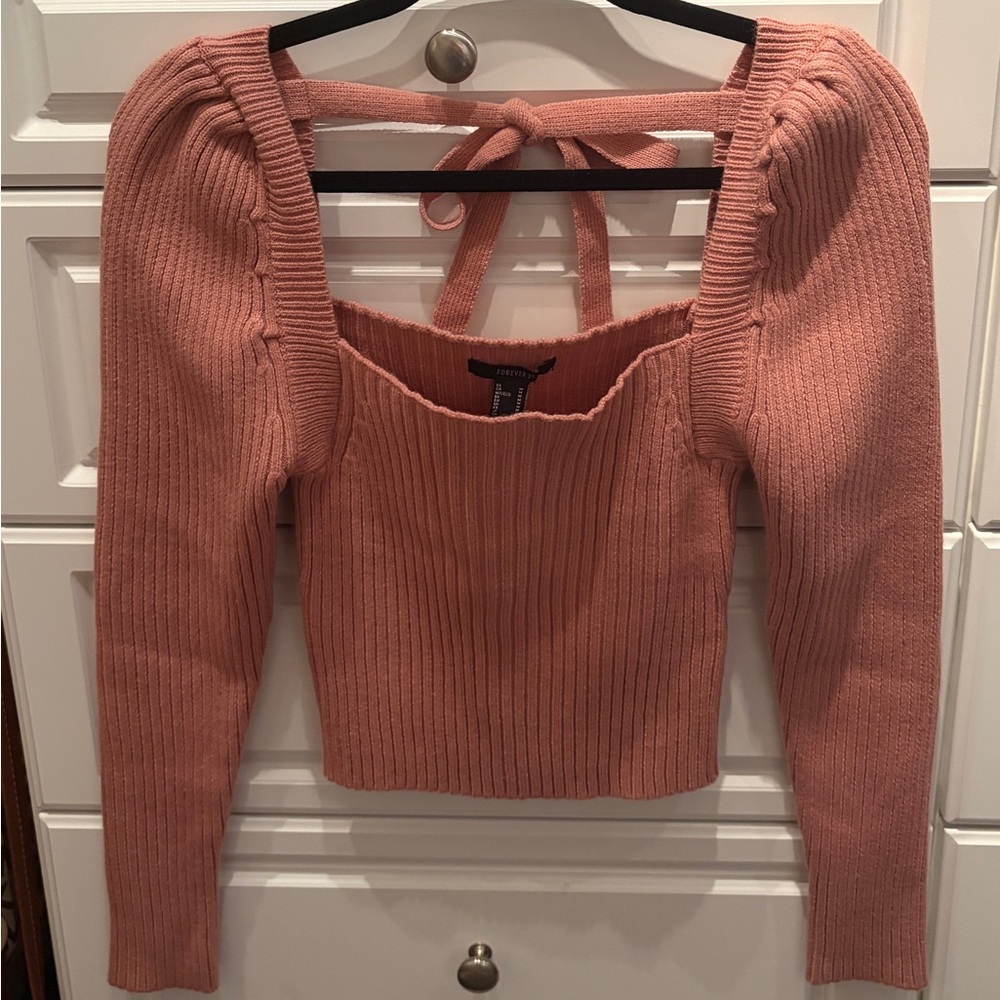 Forever 21 Blush Ribbed Knit Top